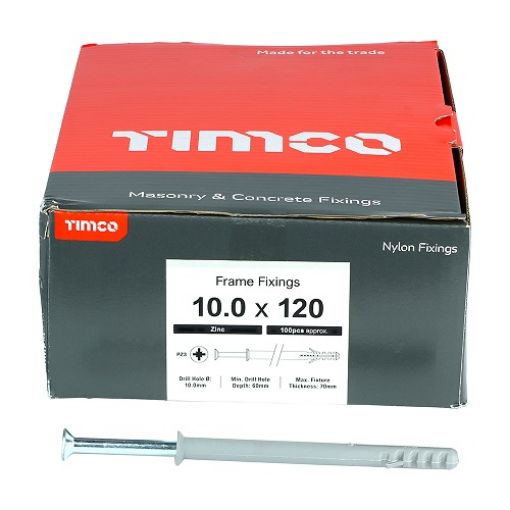 Picture of Nylon Frame Fixings Zinc 10x120mm (Box of 100)