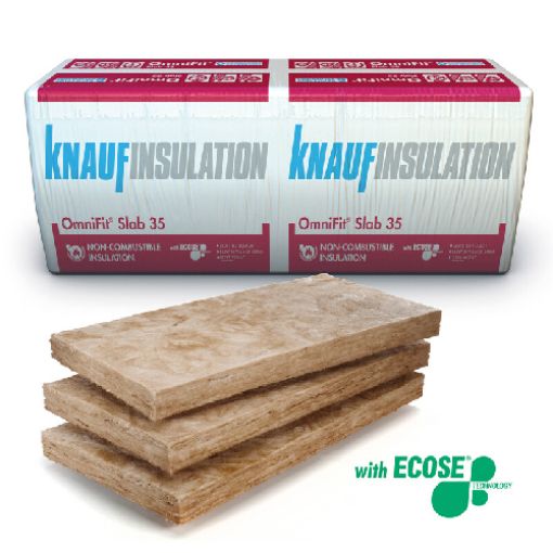 Picture of 100mm Knauf OmniFit Slab 35 Acoustic Insulation 32 PACKS 4.32 sqm per pack