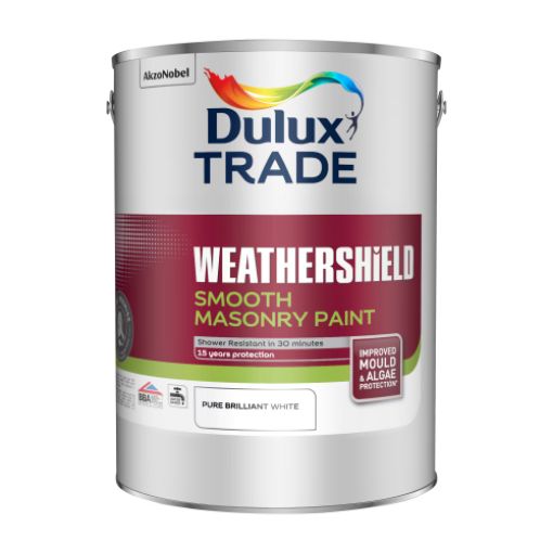 Picture of 10L Dulux Trade Weathershield Smooth Masonry Pure Brilliant White