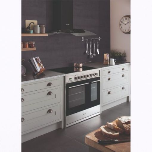 Picture of 90cm Wall Chimney Hood, Black with Clear Glass