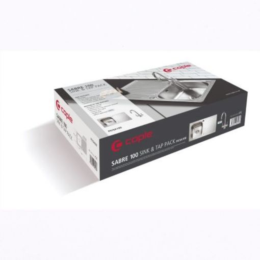 Picture of Sabre 100 1.0 Bowl Stainless Steel Sink and Quarter Turn Tap Pack