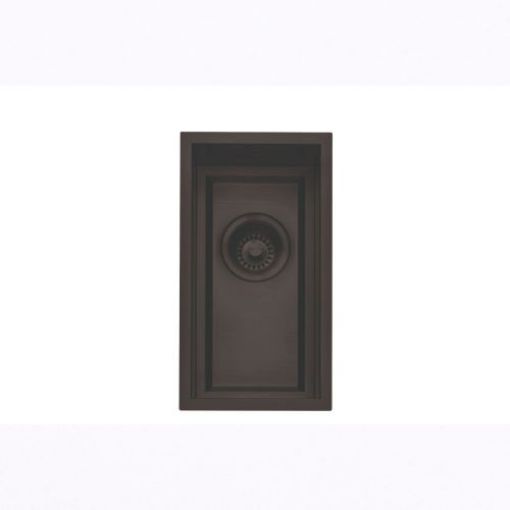 Picture of Saso 20cm Worktop Sink 16mm Ledge - Black Steel Finish