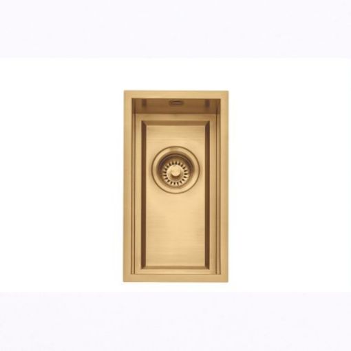 Picture of Saso 22cm Worktop Sink 26mm Ledge - Gold Finish