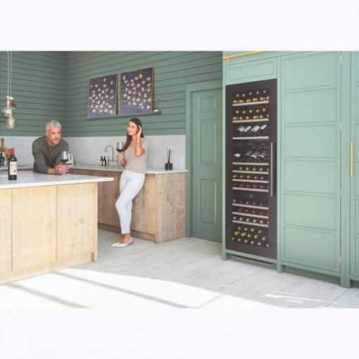 Picture of In Column Wine Cooler - 3 Temperature Zones - Black Glass