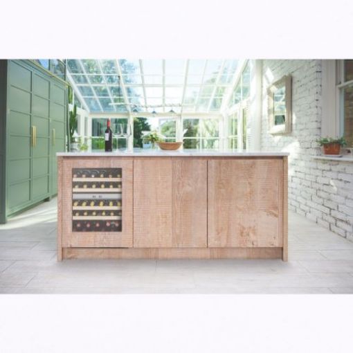 Picture of Undercounter Wine Cooler - 2 Temperature Zones - One Piece Black Door