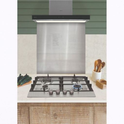 Picture of 60cm Zodiac Wall Chimney Hood, Black Glass and Aluminium Strips