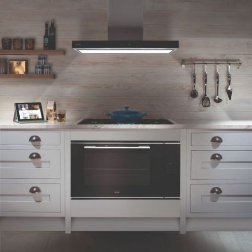 Picture of 90cm Zodiac Wall Chimney Hood, Stainless Steel and Black Glass