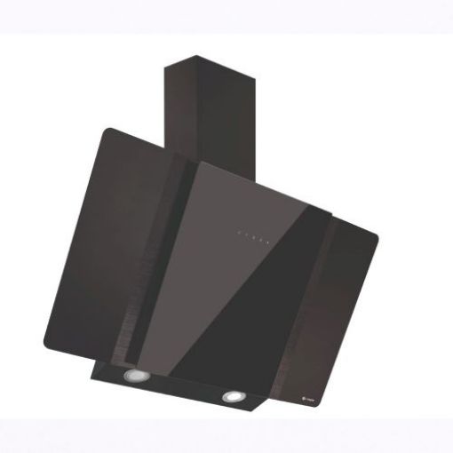 Picture of 90cm Wall Chimney Hood Zella, Black Glass with Aluminium