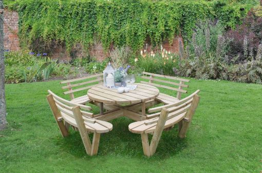 Picture of Circular Picnic Table with Seat Backs (Home Delivered)