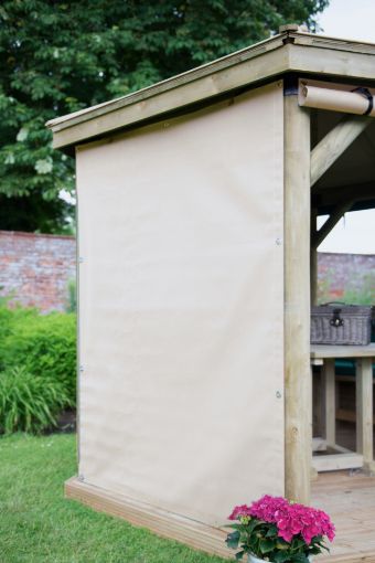 Picture of 3.6m Hexagonal Wooden Garden Gazebo Curtains - Cream