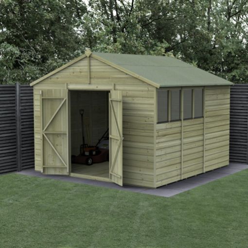 Picture of Beckwood 10' x 10' Apex Shed - 4' Windows - Double Door (Home Delivered)