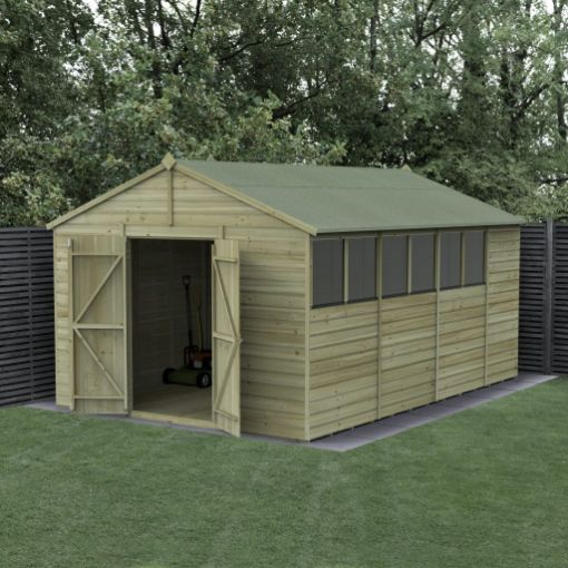 Picture of Beckwood 10' x 15' Apex Shed - 6' Windows - Double Door (Installed)