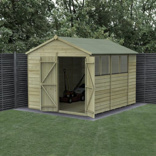 Picture of Beckwood 8' x 10' Apex Shed - 4' Windows - Double Door (Home Delivered)