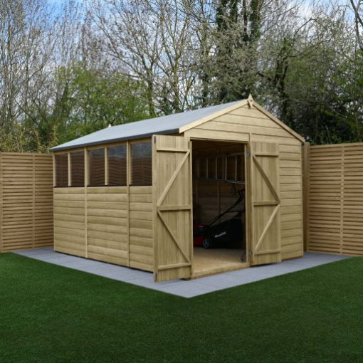 Picture of Beckwood 8' x 12' Apex Shed - 6' Windows - Double Door (Home Delivered)
