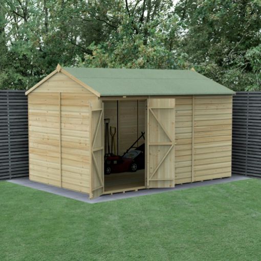 Picture of Beckwood 12' x 8' Reverse Apex Shed - No Windows - Double Door (Installed)