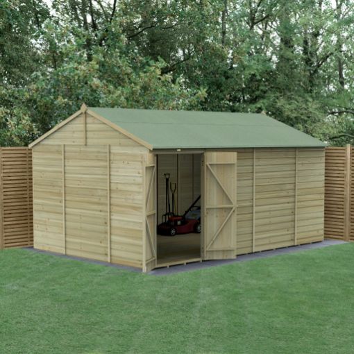 Picture of Beckwood 15' x 10' Reverse Apex Shed - No Windows - Double Door (Installed)