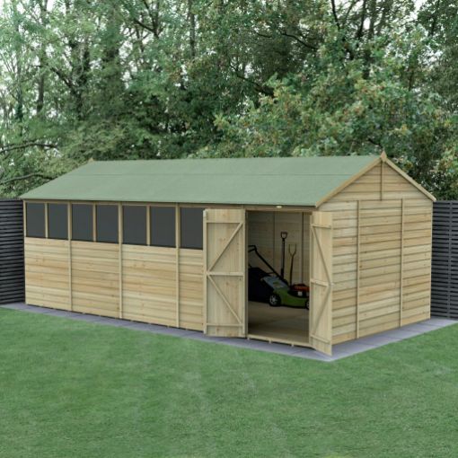 Picture of Beckwood 20' x 10' Reverse Apex Shed - 8' Windows - Double Door (Home Delivered)