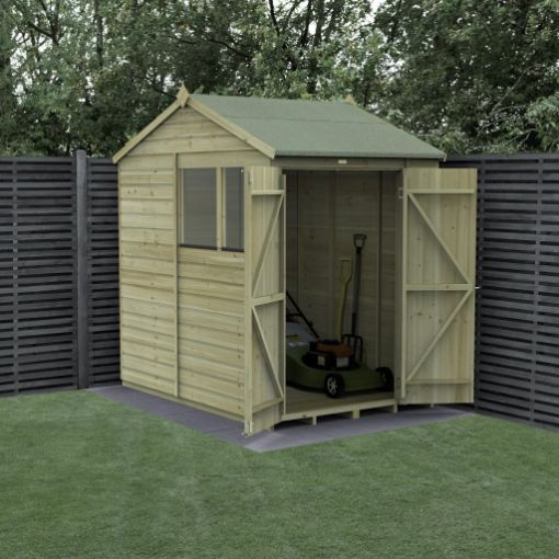 Picture of Beckwood 5' x 7' Reverse Apex Shed - 2 Windows - Double Door (Installed)