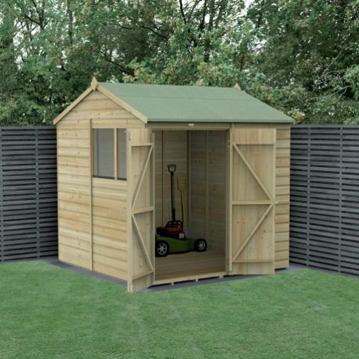 Picture of Beckwood 7' x 7' Reverse Apex Shed - 2 Windows - Double Door (Home Delivered)