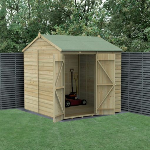 Picture of Beckwood 7' x 7' Reverse Apex Shed - No Windows - Double Door (Installed)