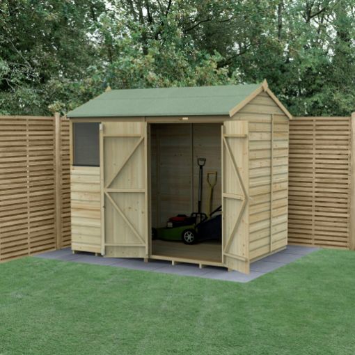 Picture of Beckwood 8' x 6' Reverse Apex Shed - 2 Windows - Double Door (Installed)