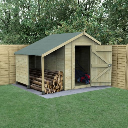 Picture of Timberdale 6' x 8' Apex Shed No Window With Log Store (Installed)