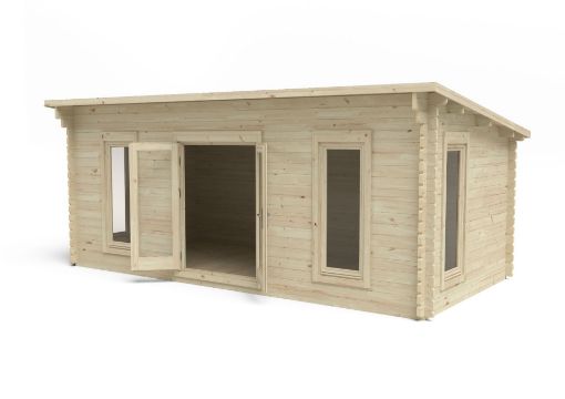 Picture of Arley 6.0 x 3.0m Cabin - Pent Roof, Double Glazed 24kg Polyester Felt, no Underlay (Home Delivered)