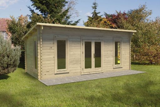 Picture of Arley 6.0 x 3.0m Cabin - Pent Roof, Double Glazed 34kg Polyester Felt, plus Underlay (Installed)