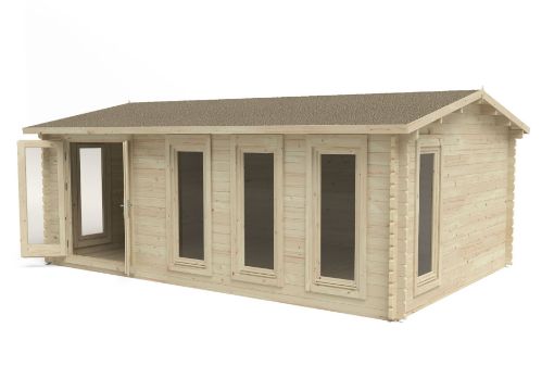 Picture of Blakedown 6.0 x 4.0m Log Cabin - Apex Roof, Double Glazed 24kg Polyester Felt, no Underlay (Home Delivered)