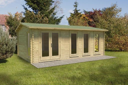 Picture of Blakedown 6.0 x 4.0m Log Cabin - Apex Roof, Double Glazed 34kg Polyester Felt, plus Underlay (Installed)