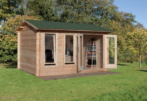 Picture of Chiltern 4.0 x 3.0m Log Cabin - Apex Roof, Double Glazed with Felt Shingles and Underlay (Home Delivered)