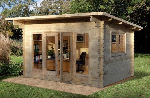 Picture of Melbury 4.0 x 3.0m Log Cabin - Pent Roof, Double Glazed 24kg Polyester Felt, plus Underlay (Installed)