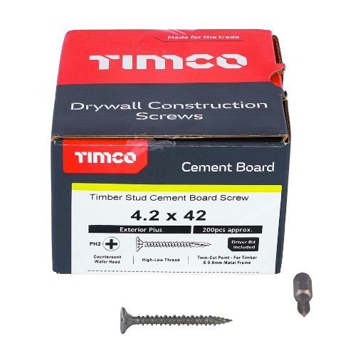 Picture of TIMco 4.2 x 42mm Cement Board Screws 200pcs