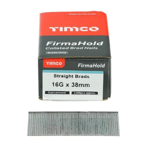 Picture of 16g x 38 Firmahold Straight Brad Galvanised 2000pc Box