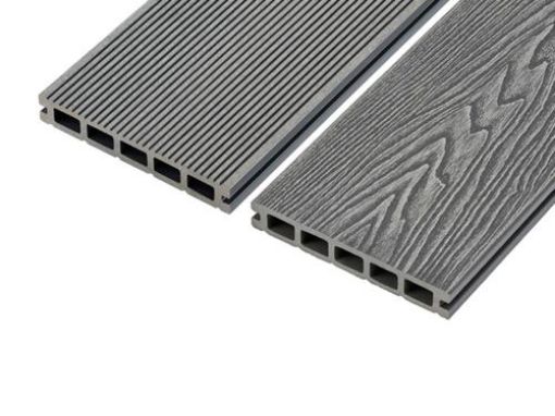 Picture of 3.6Mtr x 150 x 25mm Slate Grey Composite Woodgrain Reversible Hollow Decking Board