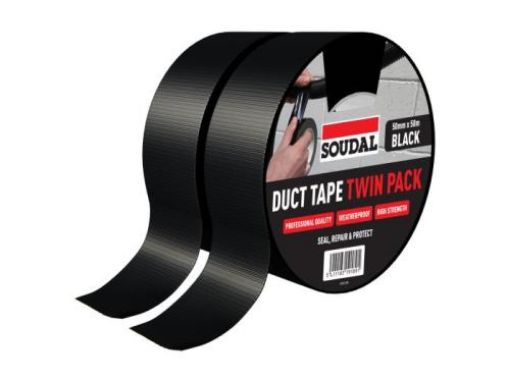 Picture of Soudal Duct Tape 50mm x 50mtr Twin Pack - Black