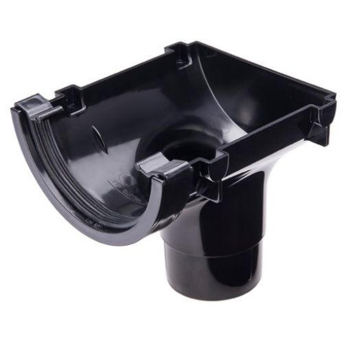 Picture of Half Round Stopend Outlet Black