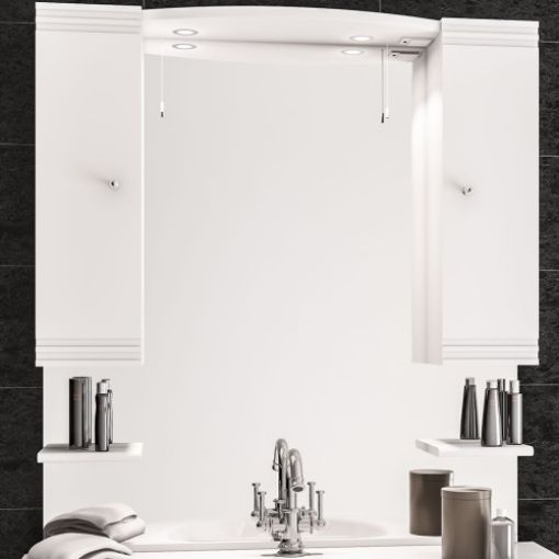 Picture of White Diamante/Madrid 20cm Single Shelf
