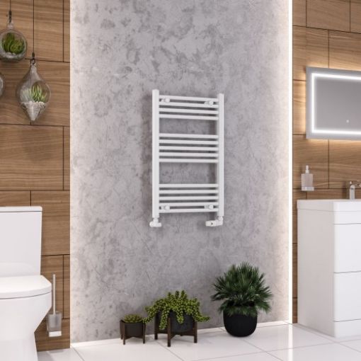 Picture of Gloss White Wendover Straight Multirail 800 x 500mm Towel Rail