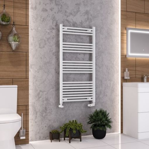 Picture of Gloss White Wendover Straight Multirail 1200 x 600mm Towel Rail