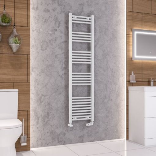 Picture of Gloss White Wendover Straight Multirail 1600 x 400mm Towel Rail