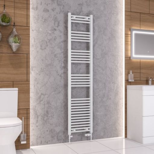 Picture of Gloss White Wendover Straight Multirail 1800 x 400mm Towel Rail