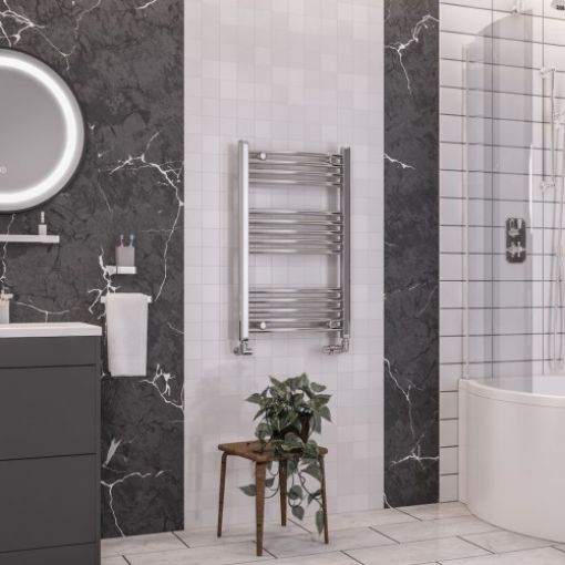 Picture of Chrome Wendover Curved Multirail 800 x 500mm Towel Rail