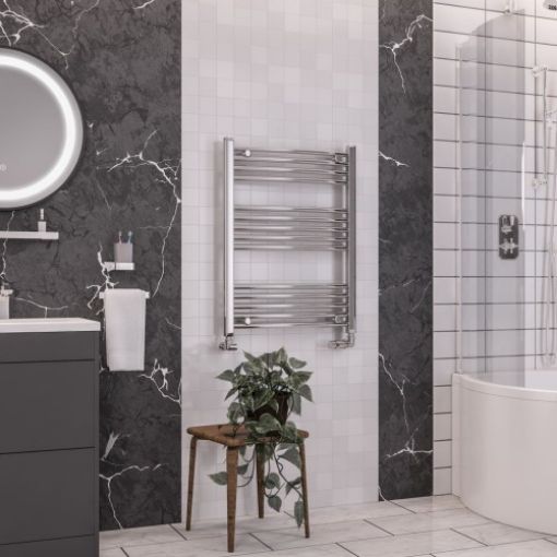 Picture of Chrome Wendover Curved Multirail 800 x 600mm Towel Rail
