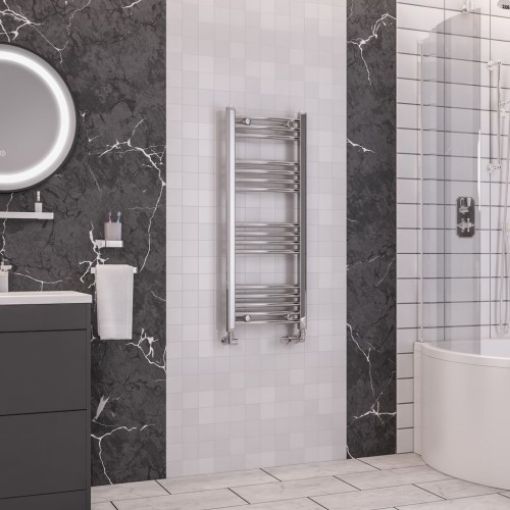 Picture of Chrome Wendover Curved Multirail 1000 x 400mm Towel Rail