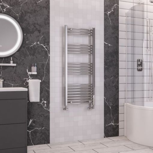 Picture of Chrome Wendover Curved Multirail 1200 x 500mm Towel Rail