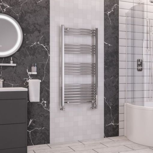 Picture of Chrome Wendover Curved Multirail 1200 x 600mm Towel Rail