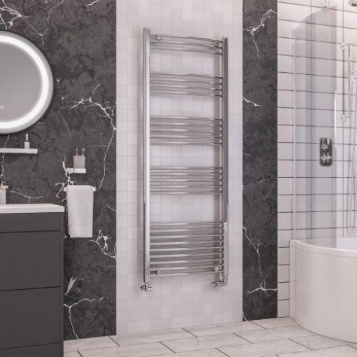 Picture of Chrome Wendover Curved Multirail 1600 x 600mm Towel Rail