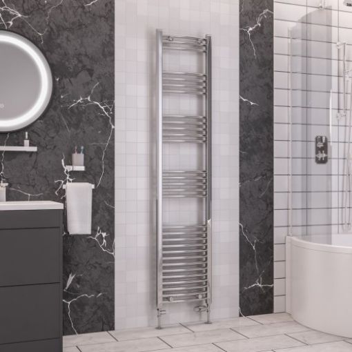 Picture of Chrome Wendover Curved Multirail 1800 x 400mm Towel Rail