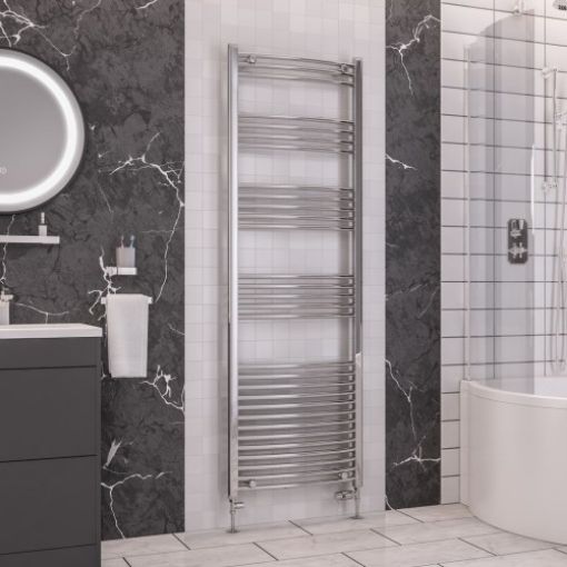Picture of Chrome Wendover Curved Multirail 1800 x 600mm Towel Rail